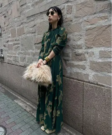 Ameri und calla flocky dress 그린 M 사이즈
