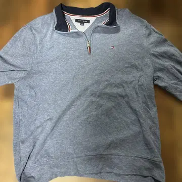 TOMMY HILFIGER 그레이 집업 피케 셔츠 L