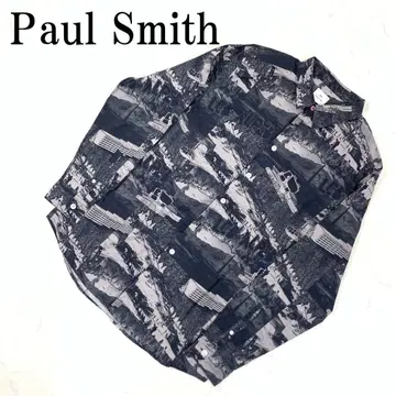 LA8255 폴스미스 긴팔 셔츠 그레이 올 패턴 코튼 100% L