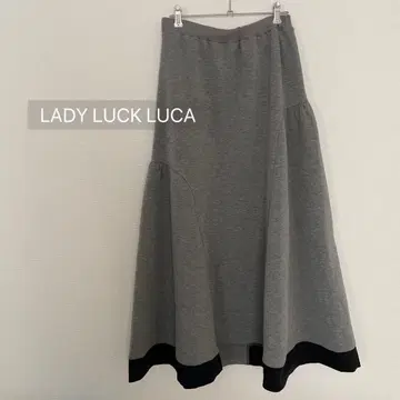 새상품급 LUCA 아지메 캉캉 스커트 롱 스커트 맨투맨 그레이
