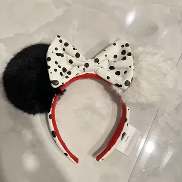 홍콩 디즈니 101마리 강아지 쿠루엘라 복슬복슬 머리띠