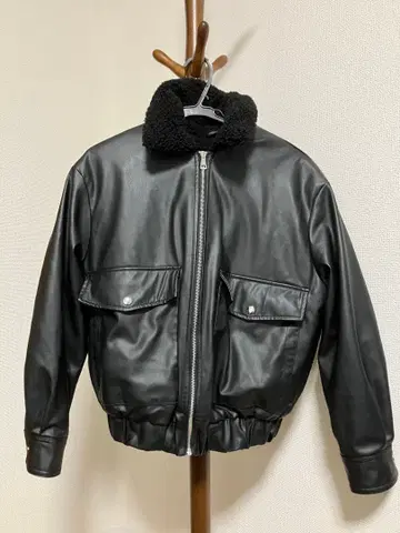 ZARA 봄버 보아 칼라 자켓 블랙