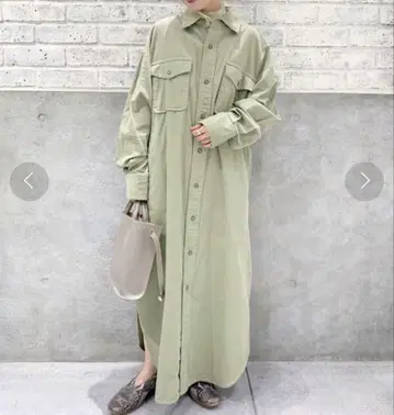 JOURNAL STANDARD 코듀로이 셔츠 원피스 그린