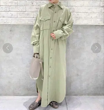 JOURNAL STANDARD 코듀로이 셔츠 원피스 그린