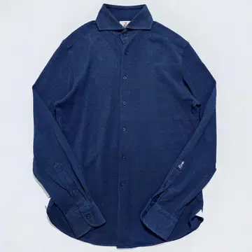 기 로버 사슴 카타웨이 셔츠 와이드 칼라 자수 로고 코튼 네이비 M