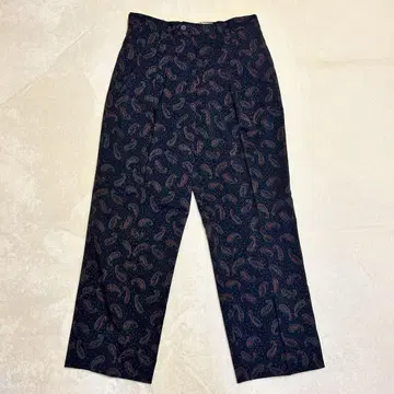 MUNSINGWEAR 페이즐리 무늬 네이비 골프 팬츠 울
