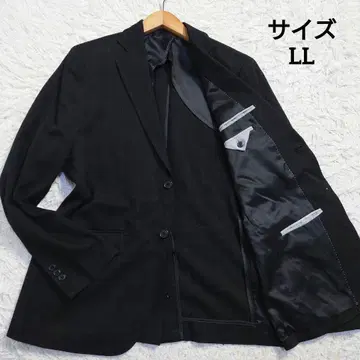 빅 사이즈 테일러드 자켓 백 오픈 블랙 체크 무늬 LL XL