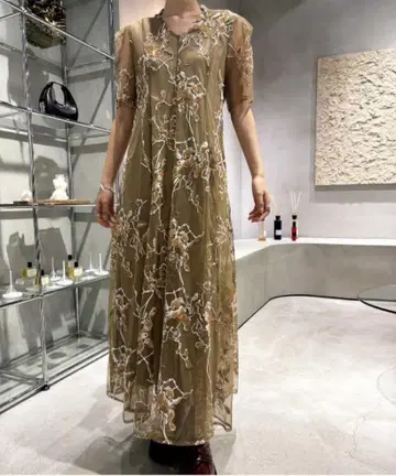 2WAY WILD ROSE CANVAS ART DRESS 베이지 S