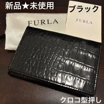 [ 새상품 미사용 ] FULRA 가죽 카드 케이스 명함지갑 악어 엠보싱