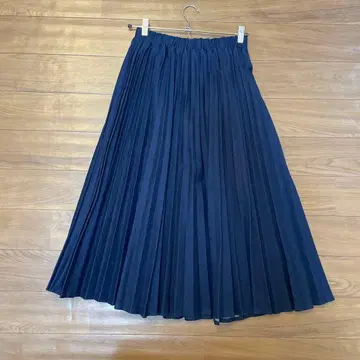 데님 플리츠 스커트