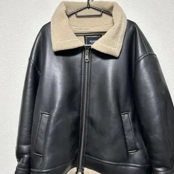BEAMS 보아 옷깃 블랙 가죽 자켓