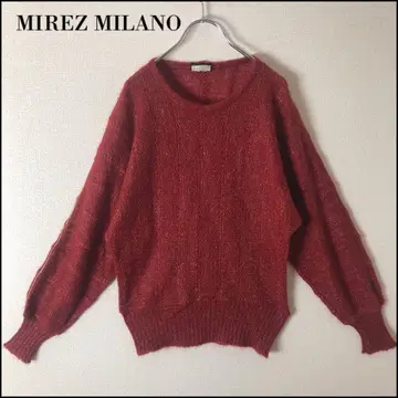 MIREZ MILANO 이탈리아제 긴팔 니트 스웨터 레드 구제 의류
