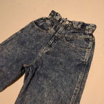 MOUSSY 개더 하이웨스트 케미컬 청바지 데님 네이비 1