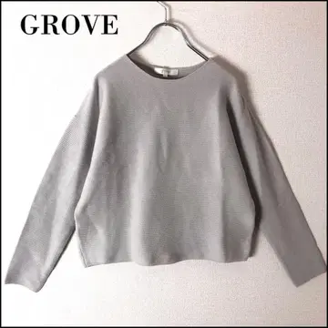 GROVE 그로브 긴팔 풀오버 니트 상의 그레이 구제 의류
