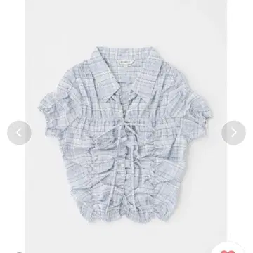 MOUSSY 셔링 리본 셔츠 블루 프리