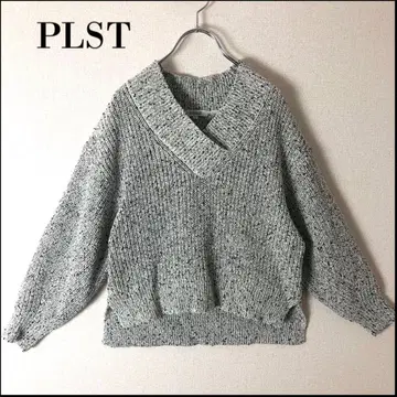 PLST 플라스테 긴팔 코튼 니트 스웨터 구제 의류