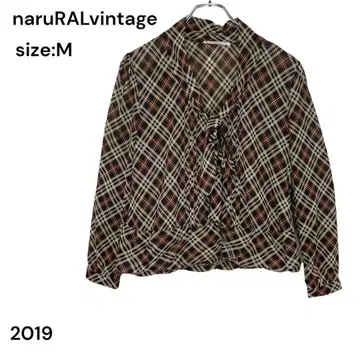 natuRALvintage 셔츠 블라우스 M 긴팔 체크 스타일리시