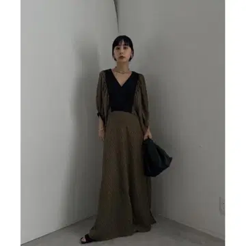 GEOMETRIC RHOMBUS DRESS 블랙 M 사이즈