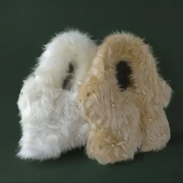 KANDA 토끼 가방 tojikomi 토끼 퍼 핸드백