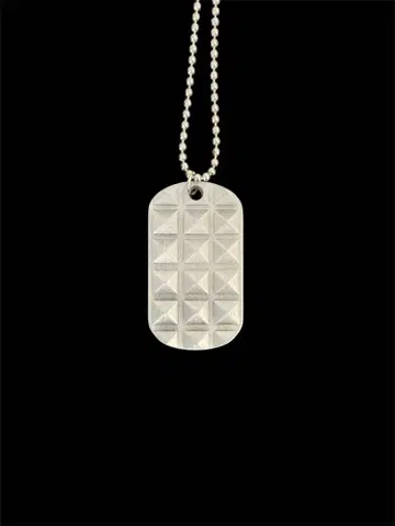 스터드 도그태그 볼 체인 목걸이