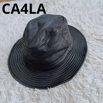 새상품급 CA4LA 가죽 햇 천연 가죽 소가죽 블랙 모자 버킷햇
