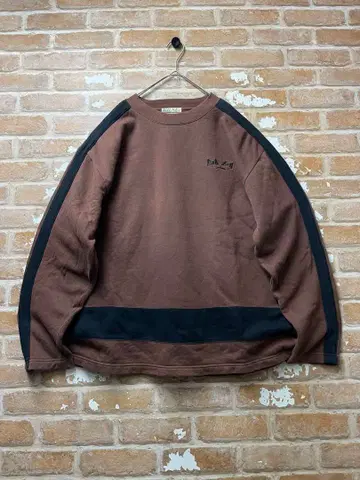 BADBOY 배드보이 맨투맨 브라운 원포인트 자수 y2k 구제 의류