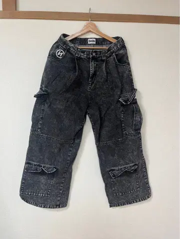 9090 블랙 카고 팬츠