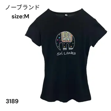 노브랜드 셔츠 상의 M 블랙 반팔 스리랑카 동물 패턴 귀여운