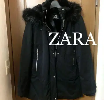 zara trf 충전솜 자켓 코트 보아 블랙 심리스 후드 퍼