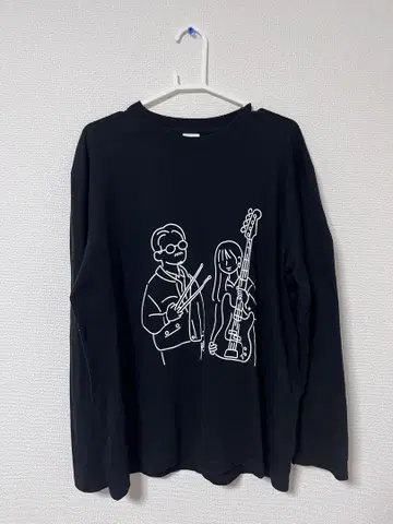 하마스카 방송부 롱 T 블랙 L 사이즈