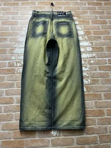 90s MUKAWEAR 블리치 데님 그런지 y2k 와이드 데님 구제 의류