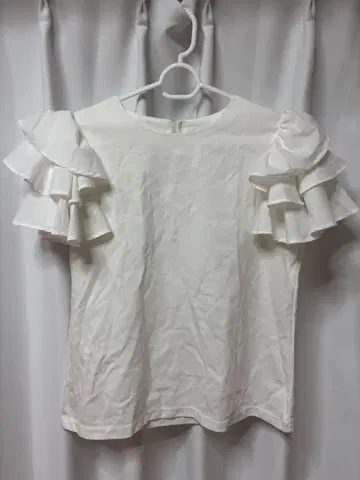 Maglie par ef-de 화이트 프릴 반팔 상의 S