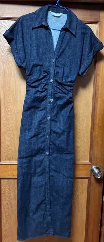 [새상품] ZARA 데님 반팔 롱 원피스