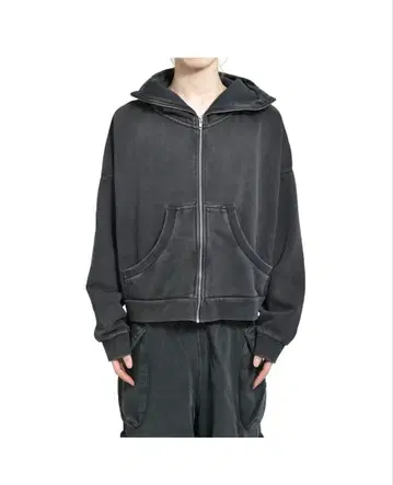 entire studios FULL ZIP / WASHED BLK