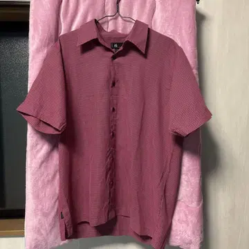 RUSTY 빨간색 체크 무늬 반팔 셔츠 made in Korea