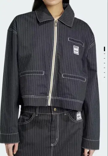 올 패턴 프린트 크롭 지퍼 자켓 카본