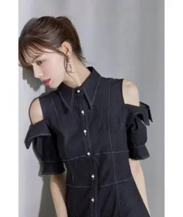 tocco closet 데님 셔츠 원피스 블랙