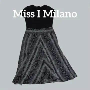 플레어 스커트 블랙/그레이 Miss I Milano