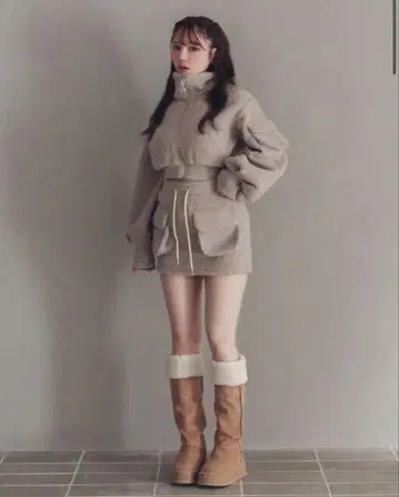 andmary Miffy boa mini jacket&skirt