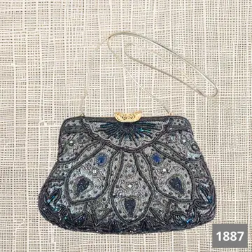 A-1887 비즈 자수 파티 백 그레이 계열