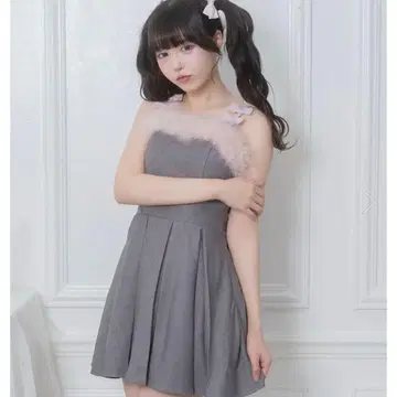 Honey Cinnamon 푸치 리본 포인트 페더 점프 스커트