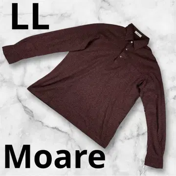 [ Moare ] 남성용 보더 피케 셔츠 LL 빨간색 x 브라운