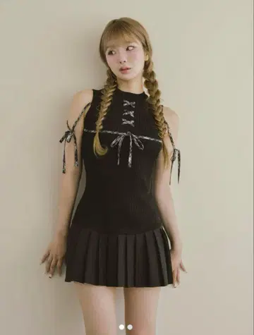 Darich 도킹 레이스업 미니 원피스