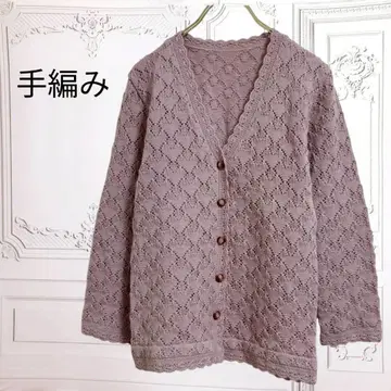 손뜨개 가디건 시스루 니트 겉옷 [ F ] 핑크 계열 더스티 컬러 고급