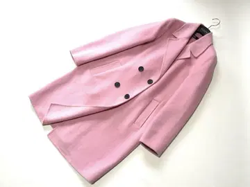 ZARA 울 소재 더블 체스터 코트 핑크