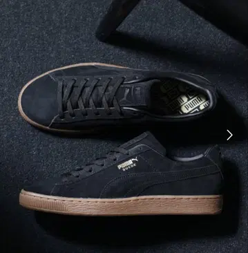 PUMA 블랙 스웨이드 스니커즈 24.5