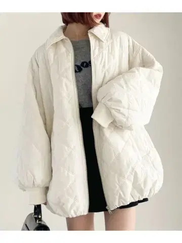 heather 퀼팅 블루종 자켓