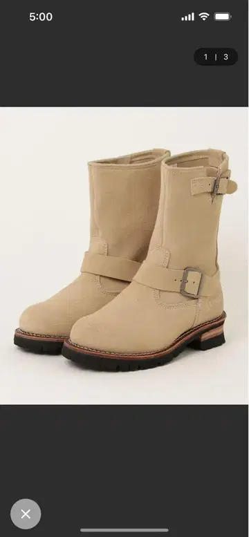 최종 가격 인하 미사용 새상품 쇼트 스웨이드 엔지니어 부츠