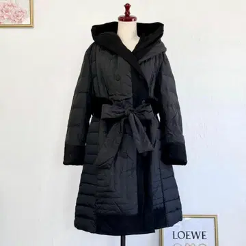 주말 세일 새상품급 롱 다운 코트 롱 코트 블랙