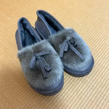 새상품 그레이 퍼 모카신 리본 포함 L 24cm 38
